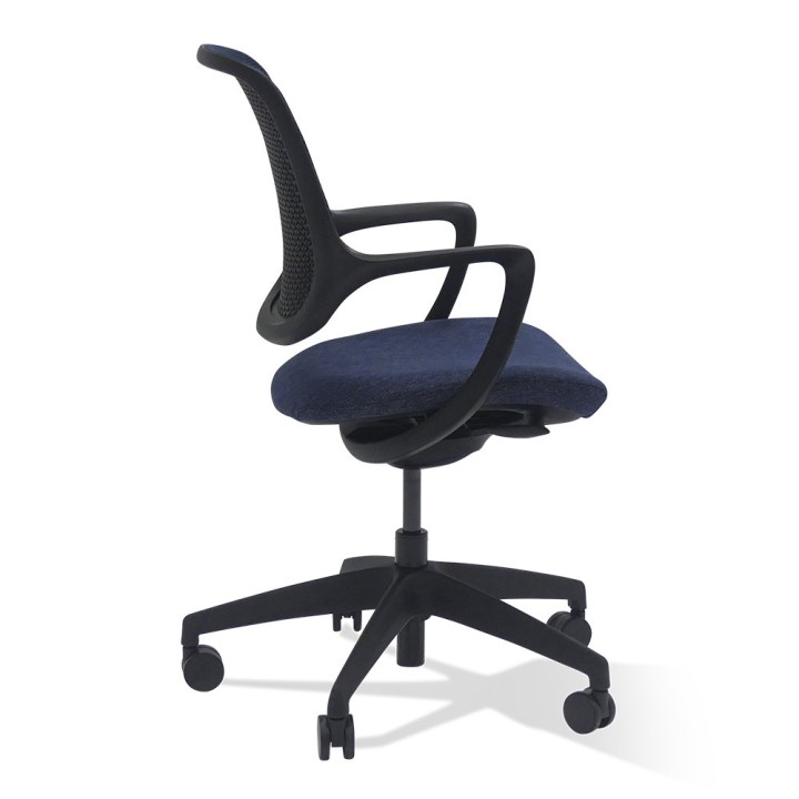 Fauteuil de bureau Mira bleu - vue de profil