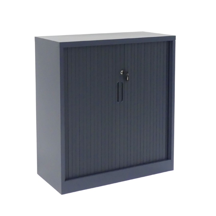 Armoire à volet roulant métallique, hauteur 100 cm, anthracite, vue fermée