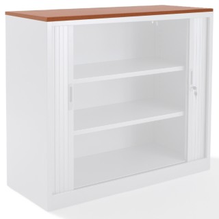 Top armoire rideaux finition merisier