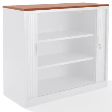 Top armoire rideaux finition merisier