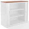 Top armoire rideaux finition merisier