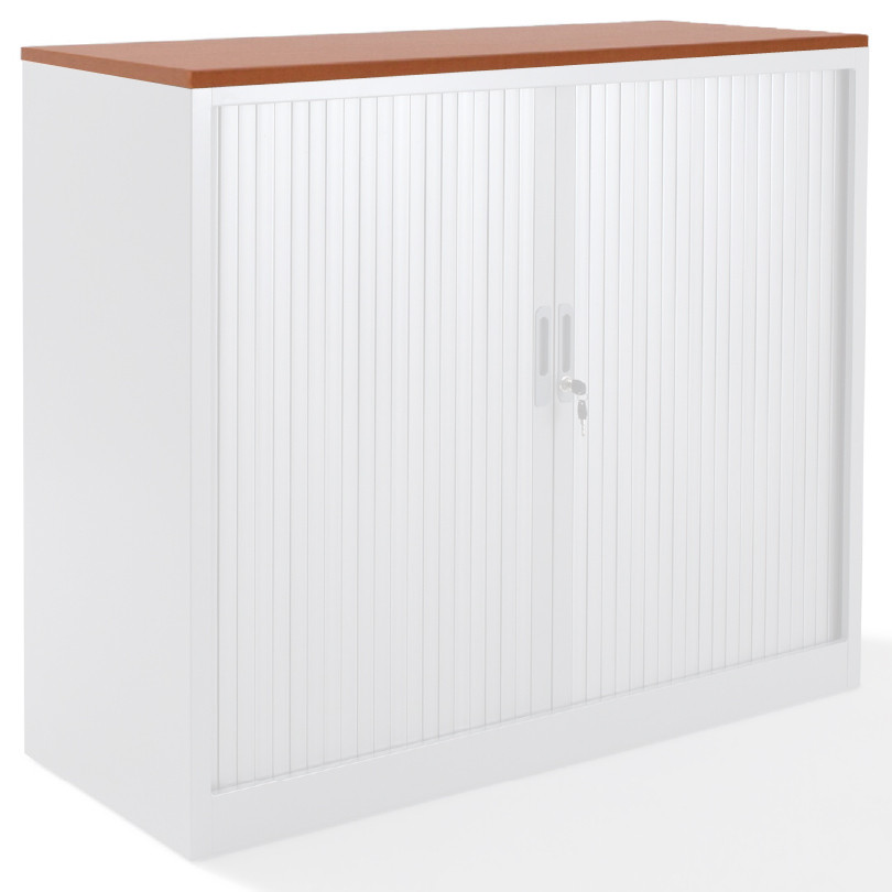 Top armoire rideaux finition merisier