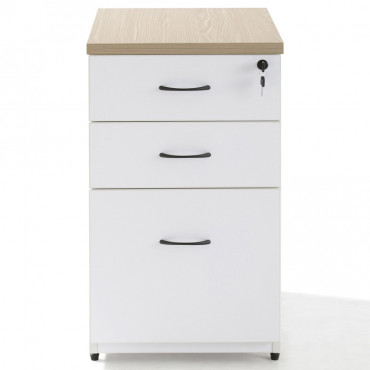 Caisson hauteur bureau bois bicolore WIST 2T+1DS