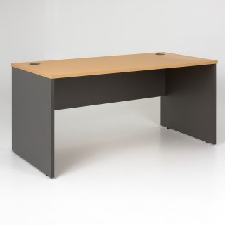 Bureau droit panneaux, plateau chêne et piétement anthracite