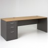 Bureau Droit PANNEAUX + caisson HB Bois 80 cm