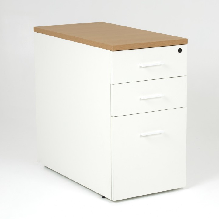 Caisson profondeur 80 cm - coloris blanc, top chêne clair