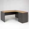 Bureau d'angle compact PANNEAUX + caisson HB Bois 60 cm