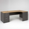 Bureau d'angle compact PANNEAUX + caisson HB Bois 80 cm