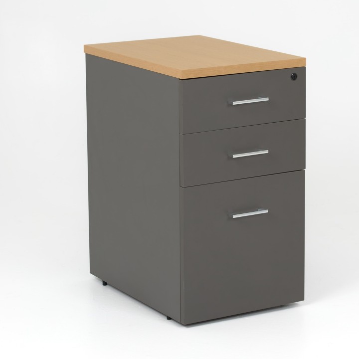 Caisson bois 60 cm anthracite, top chêne clair
