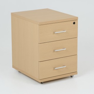 Caisson de bureau à roulettes, en bois, 3 Tiroirs, Wist -Gosto
