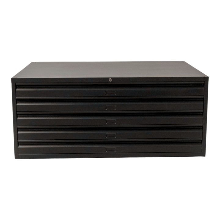 Meuble à plan A0 5 tiroirs gris anthracite - sans socle - vue de face