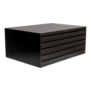 Meuble à plan A0 5 tiroirs gris anthracite - sans socle - vue générale
