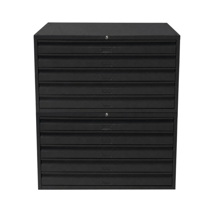 Meuble à plan A1 10 tiroirs gris anthracite - sans socle - vue de face