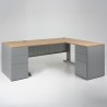 BUREAU D'ANGLE ELECTRA + retour avec caisson porteur métal 60 cm et HB 80 cm