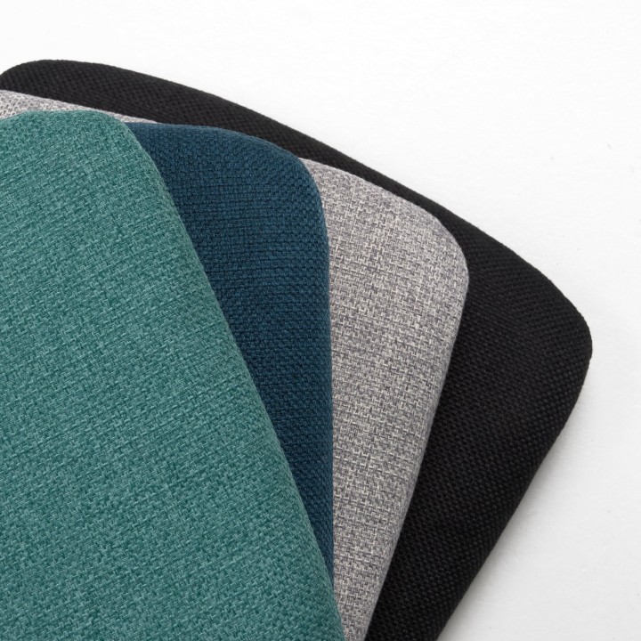 Coussins d'assise coloris vert, bleu, gris et noir Arsène