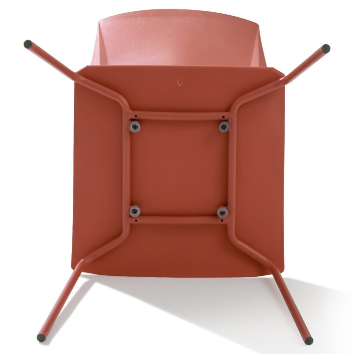 Chaise de bureau 4 pieds Hella terracotta - vue de dessous