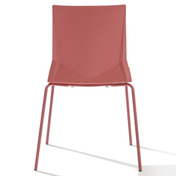 Chaise de bureau 4 pieds Hella terracotta - vue de dos