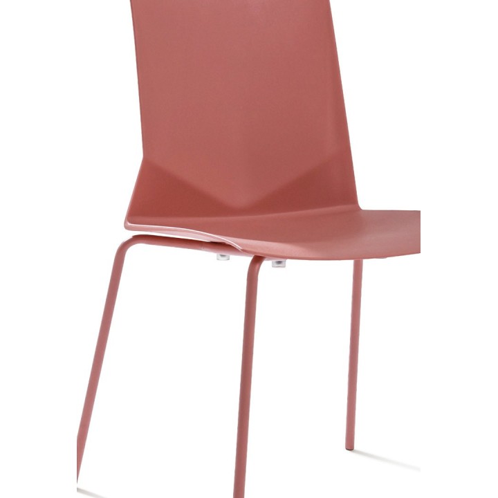 Chaise de bureau 4 pieds Hella terracotta - vue rapprochée