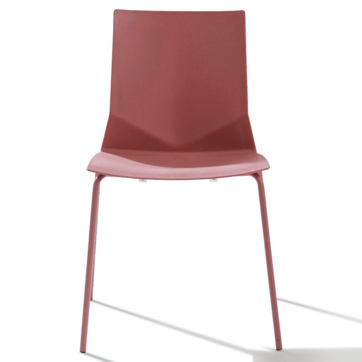 Chaise de bureau 4 pieds Hella terracotta - vue de face