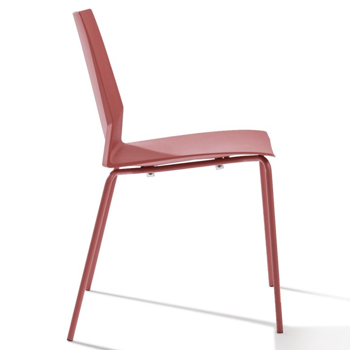 Chaise de bureau 4 pieds Hella terracotta - vue de profil