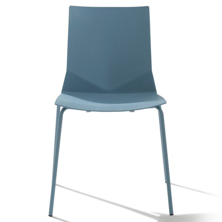 Chaise de bureau 4 pieds Hella bleue - vue de face