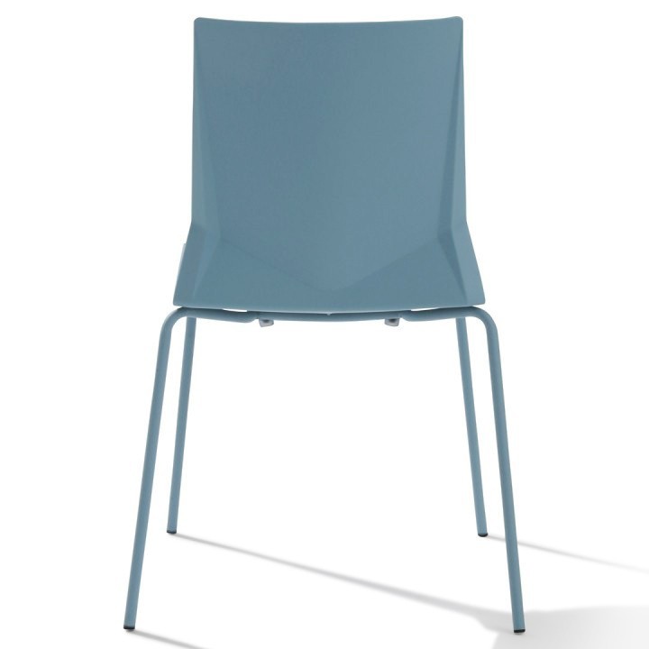 Chaise de bureau 4 pieds Hella bleue - vue de dos
