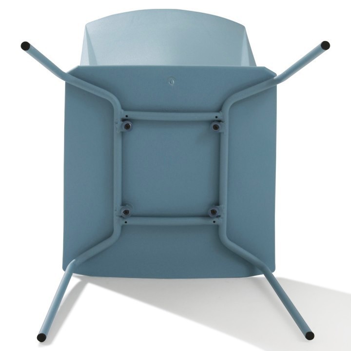 Chaise de bureau 4 pieds Hella bleue - vue de dessous