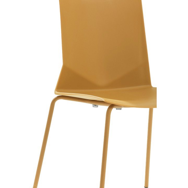 Chaise de bureau 4 pieds Hella jaune - vue rapprochée