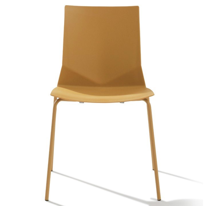 Chaise de bureau 4 pieds Hella jaune - vue de face