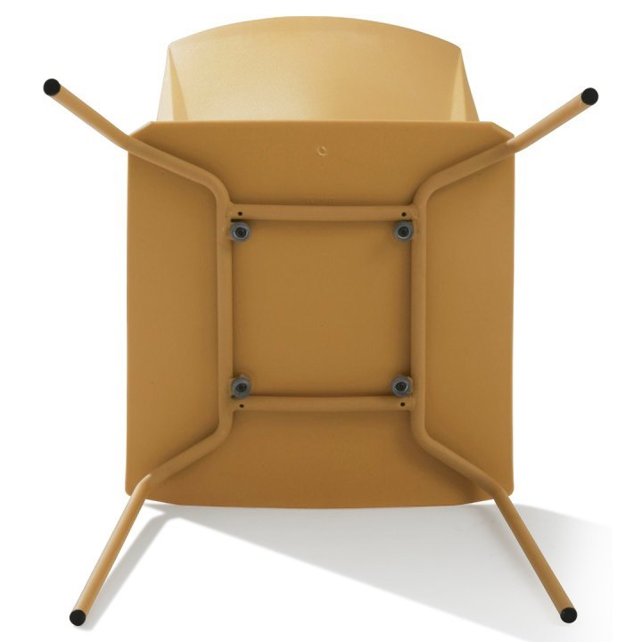 Chaise de bureau 4 pieds Hella jaune - vue du dessous