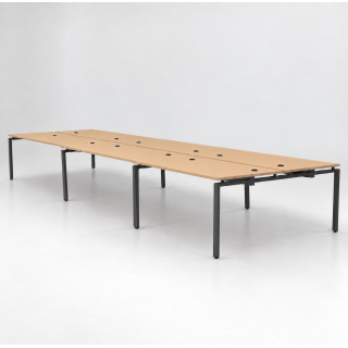 Bench de 6 bureaux pour open space - Gamme pure