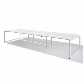 Bench 6 bureaux openspace Cube plateau blanc