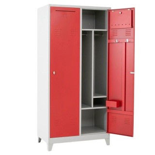 Vestiaire pompier 2 cases, 1 porte ouverte