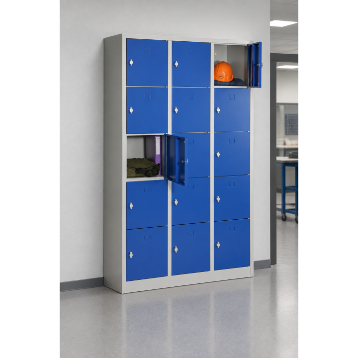 Casier vestiaire multicases 15 portes monobloc
