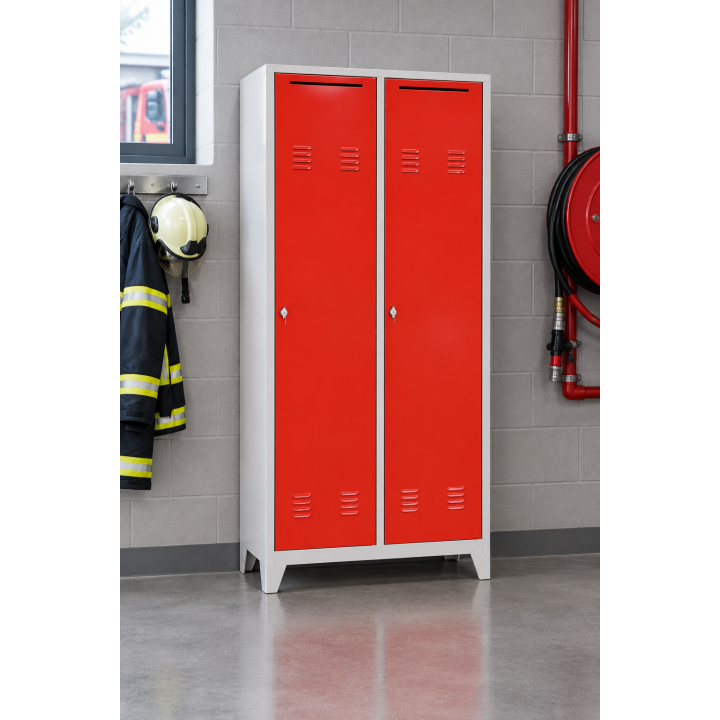 Vestiaire pompier, 2 cases, H205xL97xP55cm