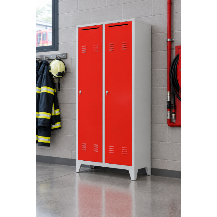 Vestiaire pompier, 2 cases, H205xL97xP55cm