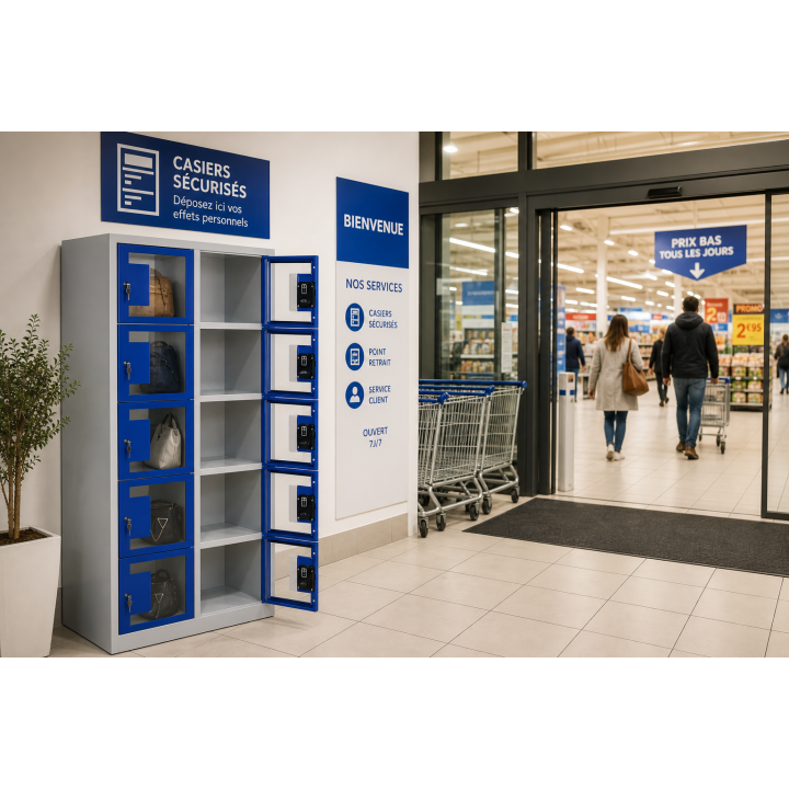Casier vestiaire consigne 10 cases monnayeur