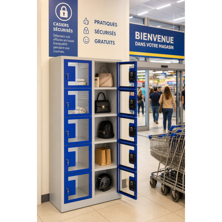 Casier vestiaire consigne 10 cases monnayeur