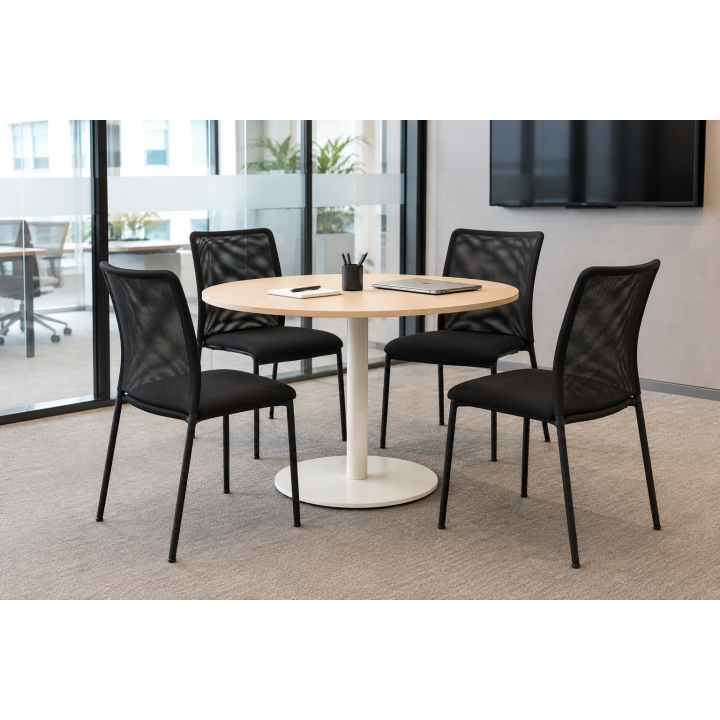 Table de réunion ronde Platinium 3 à  4 personnes