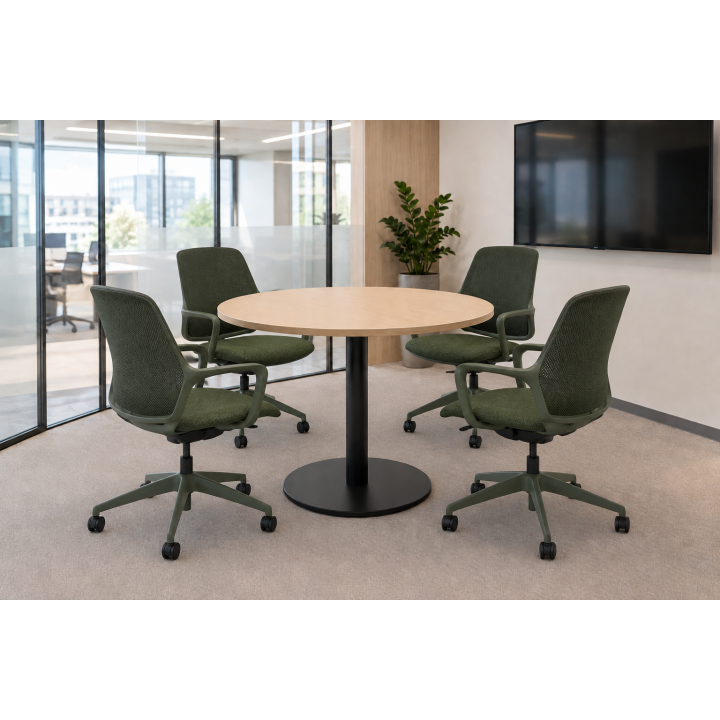 Table de réunion ronde Platinium 3 à  4 personnes