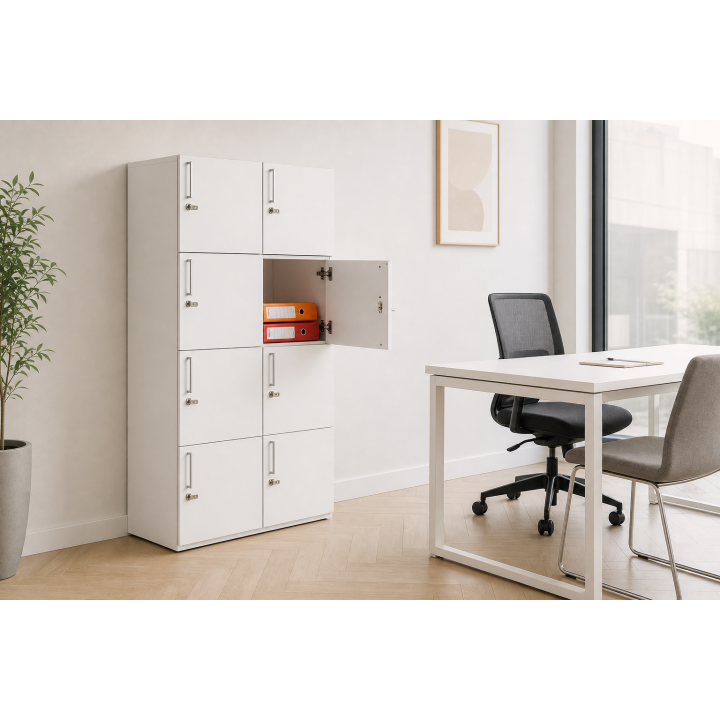 Casier vestiaire multicases 6/8 portes en bois