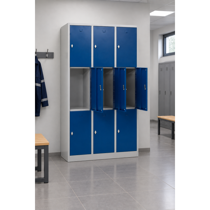 Vestiaire multicases monobloc 9 cases