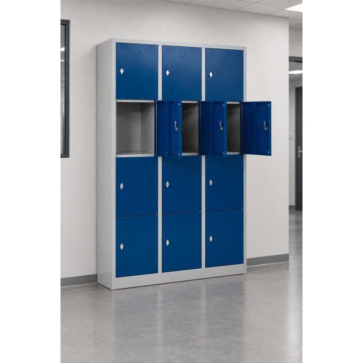 Casier vestiaire multicases 12 portes monobloc