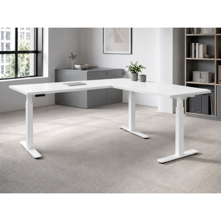 Bureau d'angle EXTREME PLUS réglable hauteur avec obturateurs
