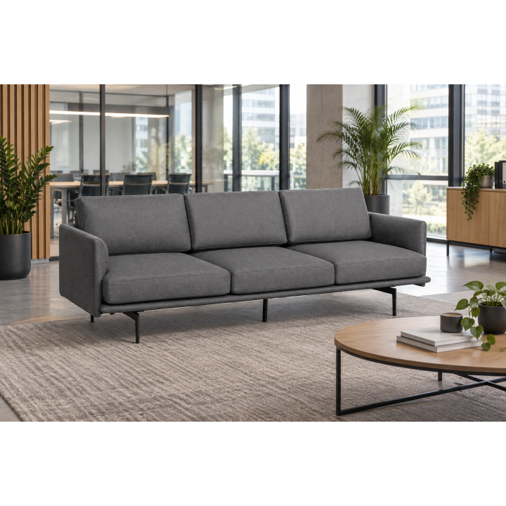 Canapé bureau PU gris anthracite Lou
