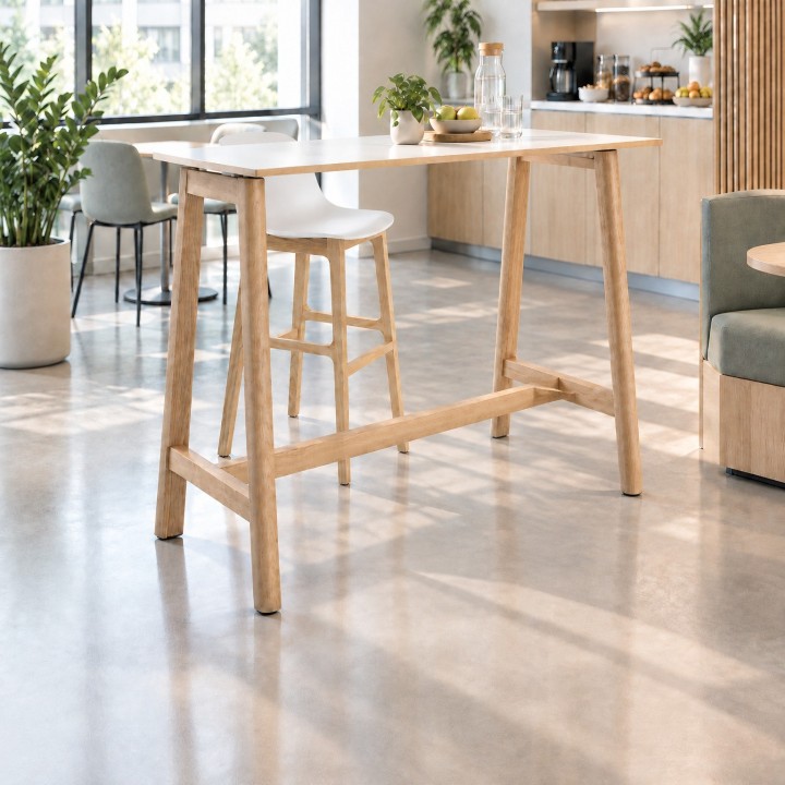 Table de réunion haute en bois - Gosto