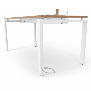 Cache-câble pour bureau pure, piétement blanc