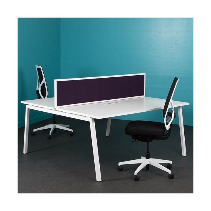 Cloison séparatrice de bureau en tissus contour métallique