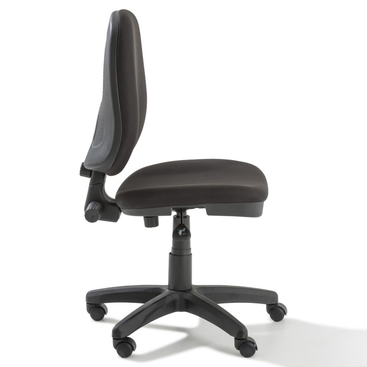 Fauteuil de bureau URBAN noir avec accoudoirs - vue de profil sans accoudoir