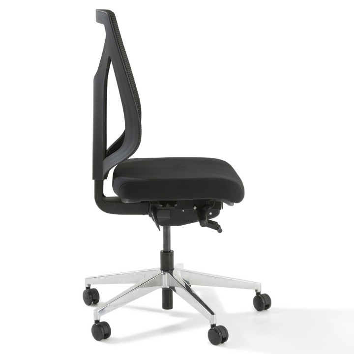 Fauteuil de bureau ergonomique Oxxy sans accoudoirs noir - vue de profil